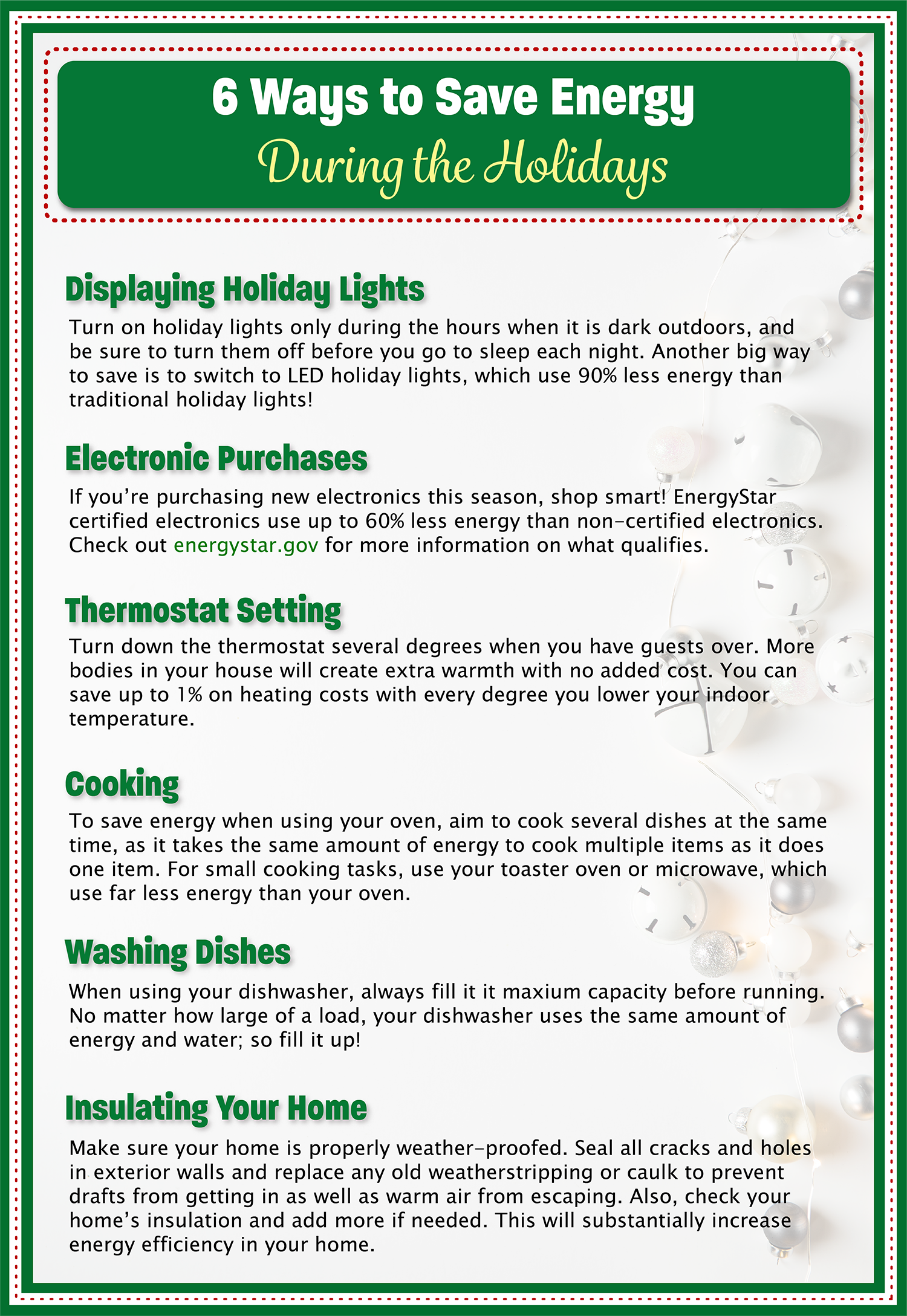 Holiday Energy Savings